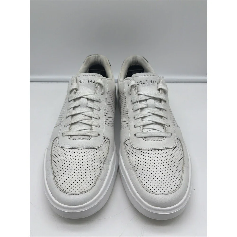 Cole Haan Grand Crosscourt White Perforated Sneakers Shoes C33987 Mens Size 9